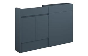 Clarence 1236mm Slim Basin & WC Unit Pack - Matt Arley Blue (Oak Cab)